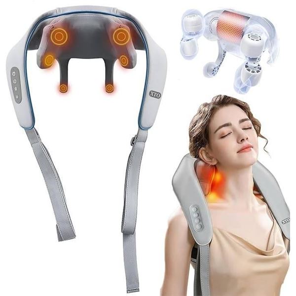 XTO Kneading Neck Massager with Heat and 3D Kneading Functionality