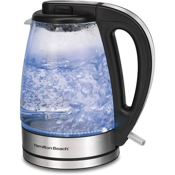 Hamilton Beach Compact Glass Kettle 1500 Watts, 1.0 Liter Capacity