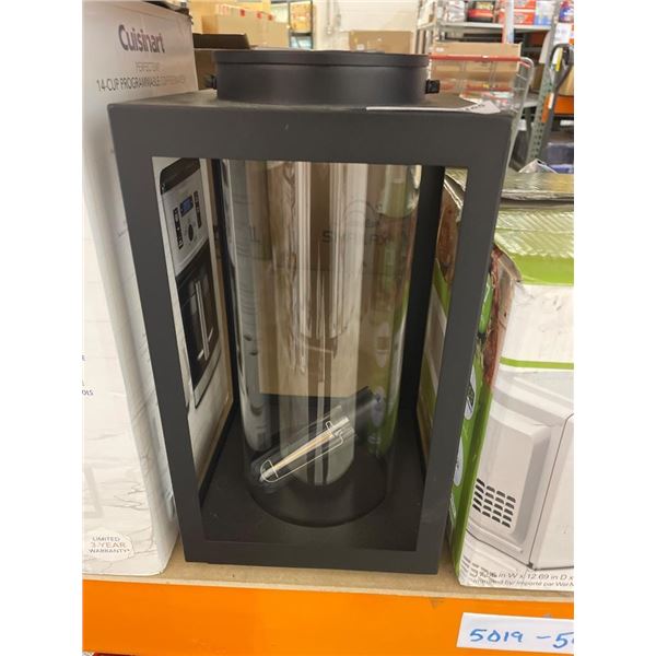 Glass and Metal Candle Lantern with Rectangular Frame