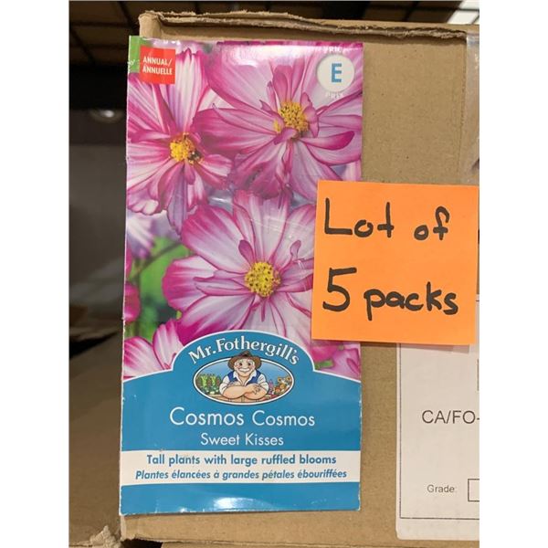 Lot of 5 Packs Mr. Fothergill’s Cosmos Sweet Kisses Seed Lot