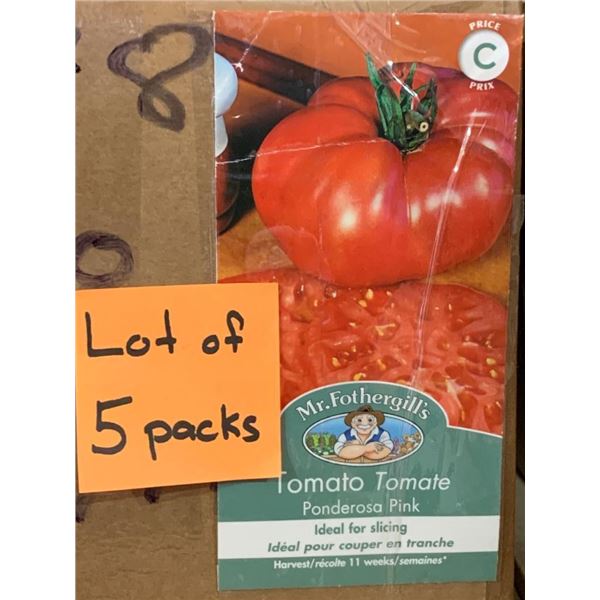 Lot of 5 Packs  Mr. Fothergill’s Ponderosa Pink Tomato Seeds