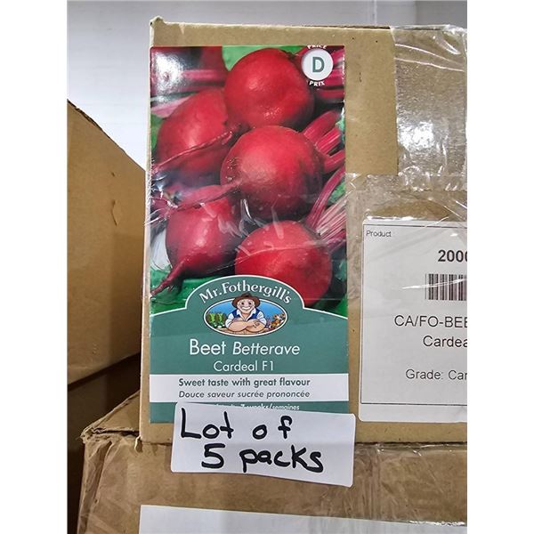 Lot of 5 Packs Mr. Fothergill’s Beet Cardeal F1 Seeds