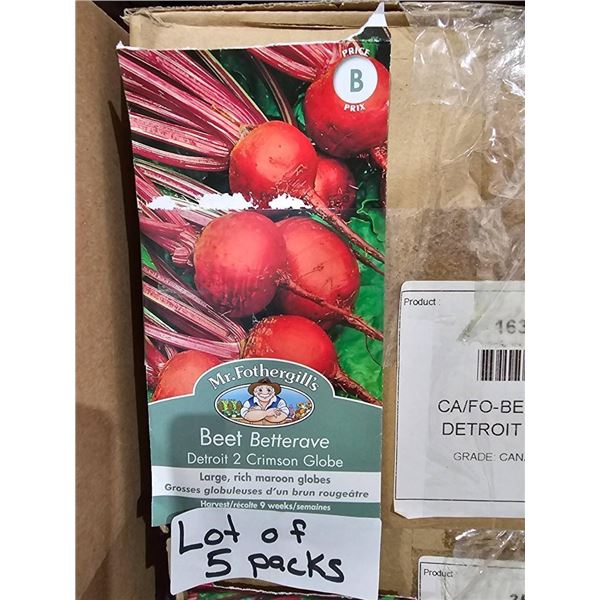 Lot of 5 Packs Mr. Fothergill’s Beet Detroit 2 Crimson Globe
