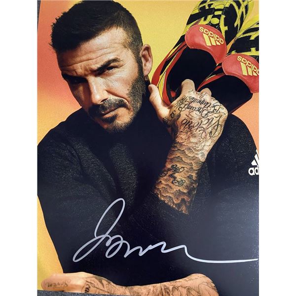 Soccer legend David Beckham signed photo