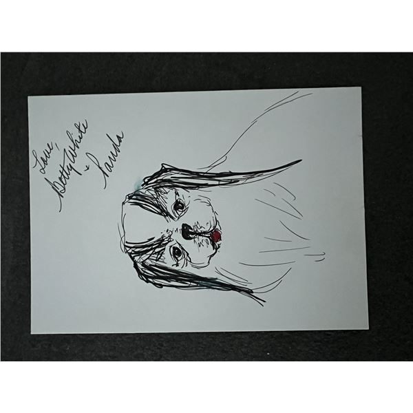 Betty White signed sketch