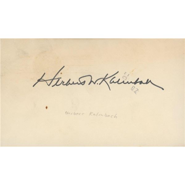 President Nixons  Attorney Herbert Kalmboch signature cut