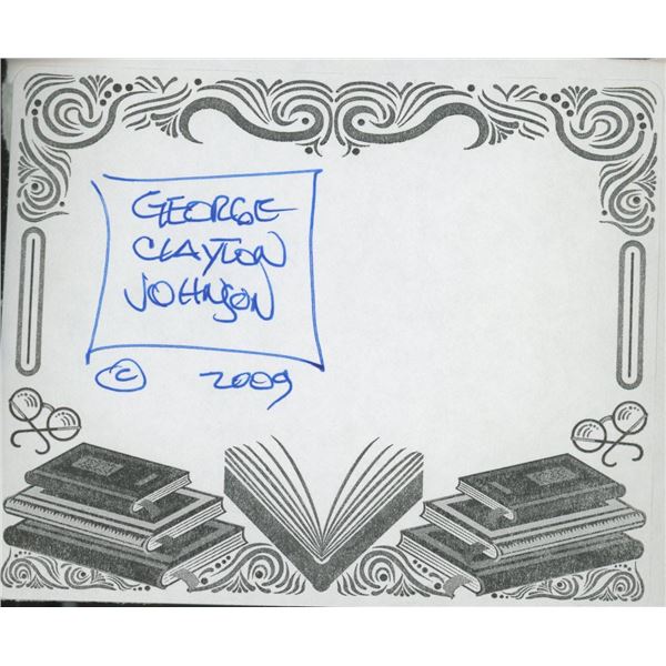 George Clayton Johnson signed Twilight Zone bookplate