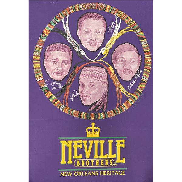 The Neville Brothers signed poster