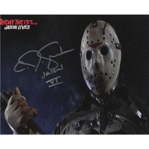 C.J. Graham signed "Friday the 13th Part VI: Jason Lives" movie photo