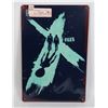 NEW XFILES THEME GREEN X WITH ALIEN METAL SIGN