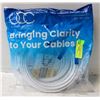 Image 1 : 2 PACK 25FT WHITE COAXIAL CABLE WITH WATERPROOF