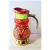 Image 1 : ART DECO PITCHER 10" HEIGHT GOLD & RED