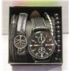 Image 1 : MENS GENEVA QUARTZ WATCH WITH JEWELRIES BLACK NEW
