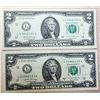Image 1 : 10) LOT OF 2 USA $2.00 BANK NOTES WITH
