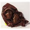Image 1 : VINTAGE MOLDED LEATHER FACES 24' X 14" ART
