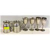 Image 1 : (6) VINTAGE GOBLETS & ENGLISH PEWTER MUGS,