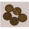 Image 2 : LOT OF 5 OLD WWII CANADA "TOMBAC" NICKELS