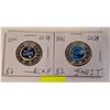 Image 1 : 2X$2 COLORED TOONIES RCAF& INUIT
