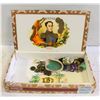 Image 1 : CIGAR BOX W/925 RINGS, GUASHA TOOL, STONES+MORE
