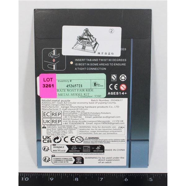 NEW PIRATE BOAT FAIR RIDE THEME METAL MODEL KIT