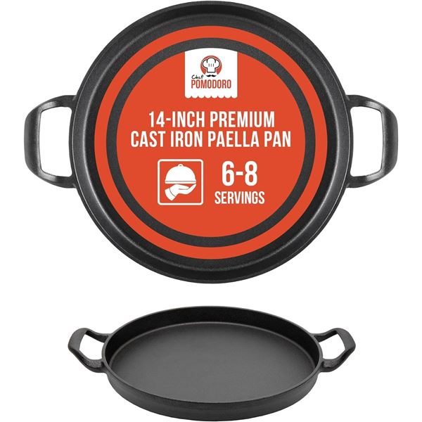 NEW CHEF POMODORO CAST IRON GRILL PAN 14 INCH