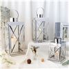 Image 1 : NEW TRIROCKS SET OF 3 SILVER SQUARE CANDLE LANTERN