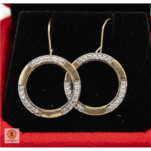 #2497-10 KT YELLOW GOLD EARRINGS WITH STONE CHIPS