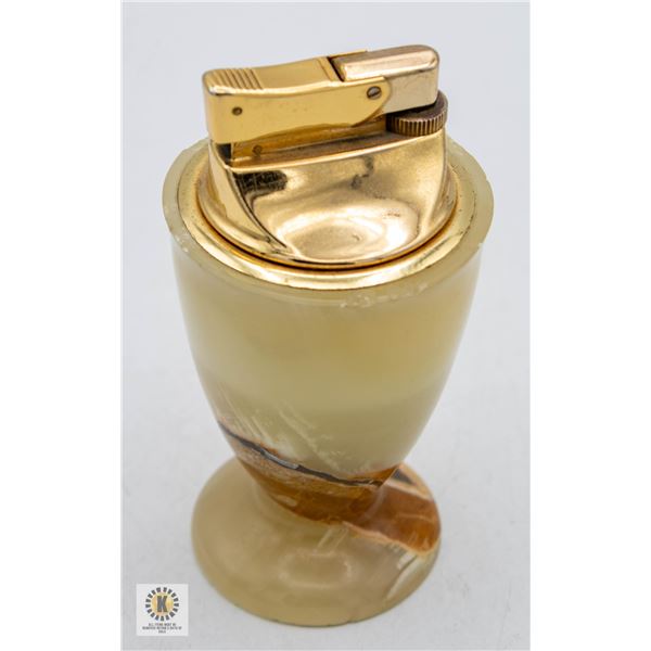 VINTAGE ONYX STONE TABLE LIGHTER