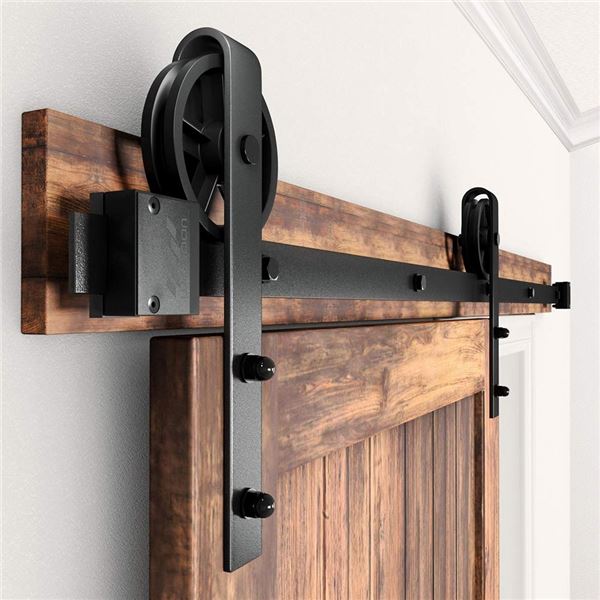 NEW WINSOON BARN DOOR HARDWARE SPOKE WHEEL BLACK