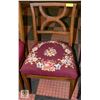 PETIT POINT/CROSS STITCH ACCENT CHAIR