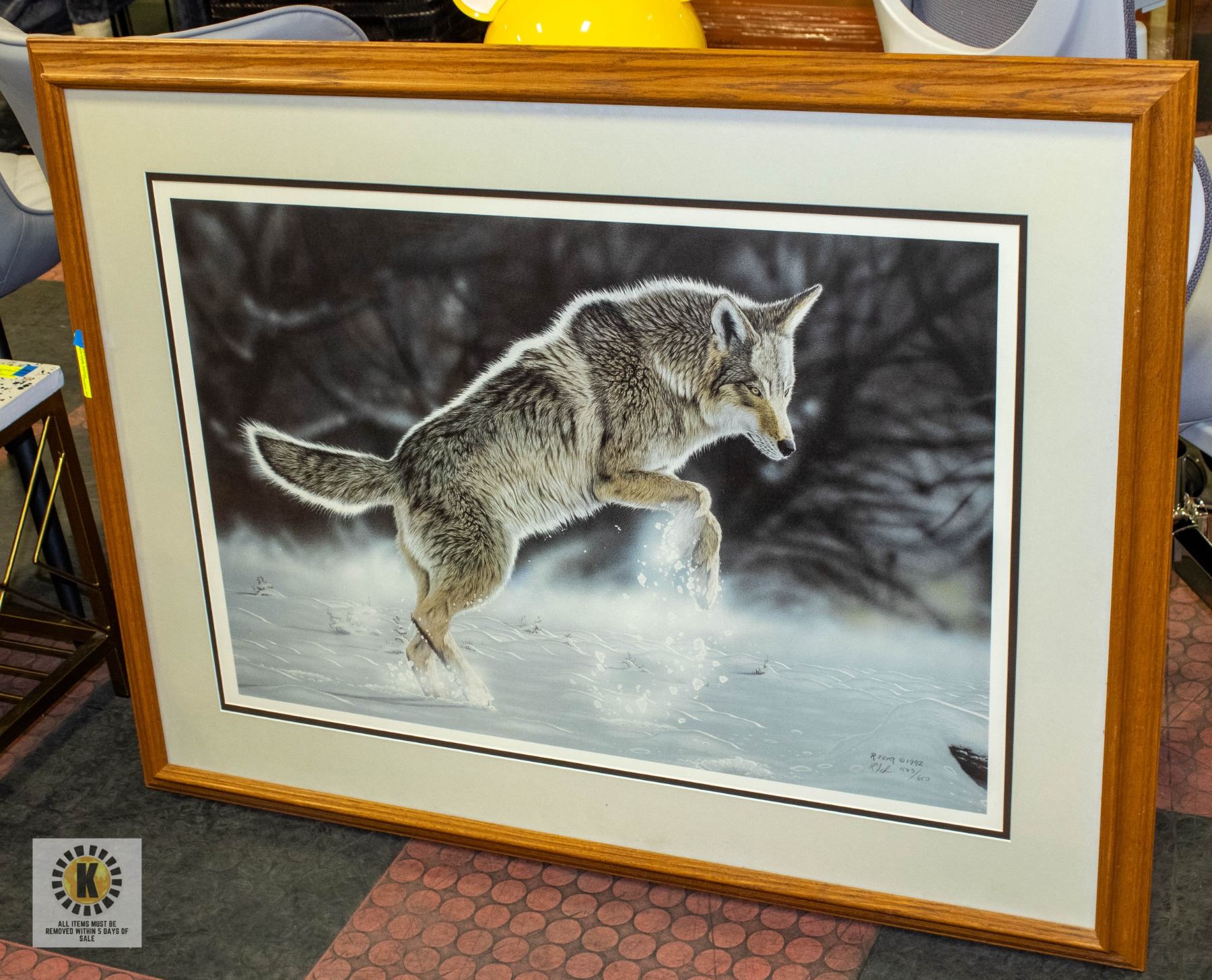 Artist R Fehr AFTERNOON SHADOWS COYOTE BY RANDY FEHR, SIGNED