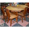 Image 1 : ESTATE WOODEN KITCHEN TABLE H-30" WITH 4 CHAIRS