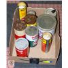 Image 1 : VINTAGE OIL CANS AND ASSTD TINS