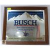 Image 1 : MIRROR BUSCH BEER SIGN IN FRAME 21" X 25"