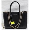 Image 1 : GENUINE KATE SPADE BLACK LEATHER HANDBAG WITH