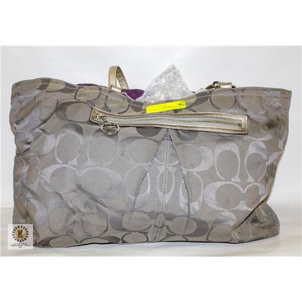 GENUINE COACH BAG GREY MONOGRAMED - DIAPER BAG