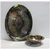 Image 1 : ONEIDA SILVER PLATE SERVING TRAY + ONEIDA DISH