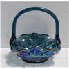 Image 1 : CARNIVAL ART GLASS BASKET (BLUE)