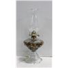 Image 1 : VINTAGE OIL LAMP WITH FLOWERS FOR DECOR INSIDE