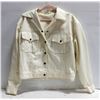 VINTAGE COWGIRL WHITE JEAN JACKET SIZE