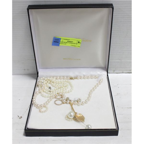 ESTATE PEARLY JEWELRY IN BOX-ESTATE