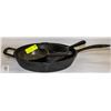 3 CAST IRON FRY PANS TOGETHER-ESTATE