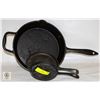 3 CAST IRON FRY PANS TOGETHER-ESTATE