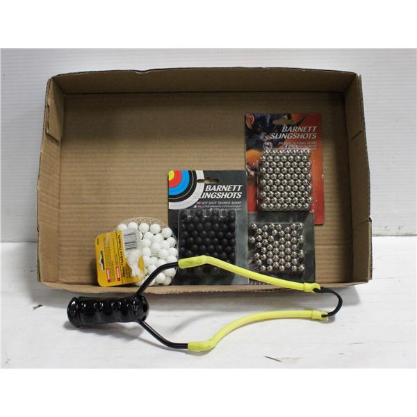 SLINGSHOT WITH STEEL HUNTING AMMO