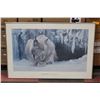 Image 1 : ROBERT BATEMAN FRAMED PICTURE OF LYNX 25" X 37"