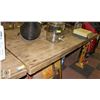 LARGE WOOD TABLE AS IS H-30" W-39" L-78.75"