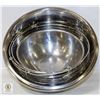 5 STAINLESS MIXING BOWLS WITH FRUIT BOWL