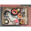 Image 1 : BOX OF ESTATE TOOLS INCLUDES TAPE MEASURES, SOLDER