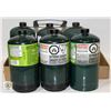 LOT OF 6 MINI GREEN PROPANE TANKS (FULL)