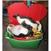 Image 1 : BIN WITH (2) PENQUINS AND BUNCH OF HEARTS